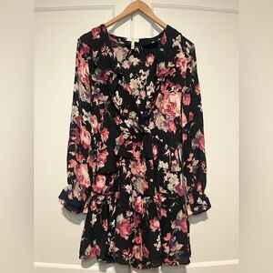 Joie Floral Long Sleeve Mini Dress